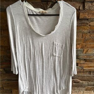 Bordeaux Light Gray Long Sleeve Top